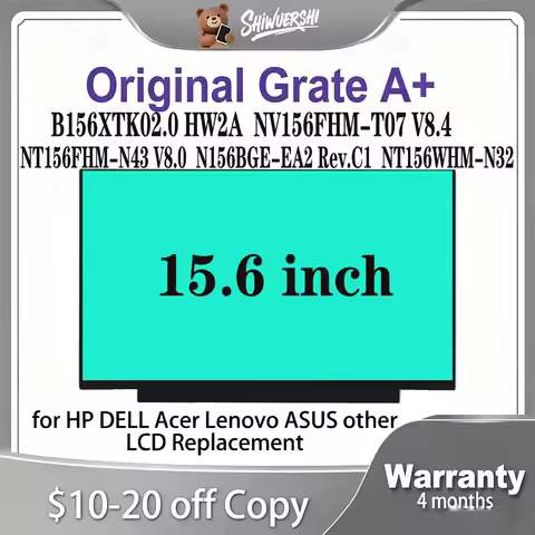 Wholesale 15.6 inch Laptop Lcd Screen B156XTK02.0 HW2A NV156FHM T07 V8.4 NT156FHM N43 V8.0 N156BGE E