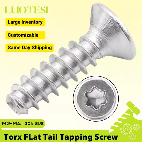 Torx Countersunk Head Flat Tail Self-Tapping Screws 304 Stainless Steel M2 M2.3 M2.6 M3 M4 Star Six-