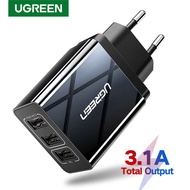 UGREEN Travel Wall USB EU Plug Charger - 3 Ports (5V/3.1A) Z4Gn
