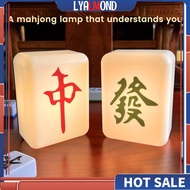 ALMOND Mahjong Light Desktop Night Lamp, 500mAH Battery Powered Rechargeable Table Lamp, Yellow And White Dual Colors,