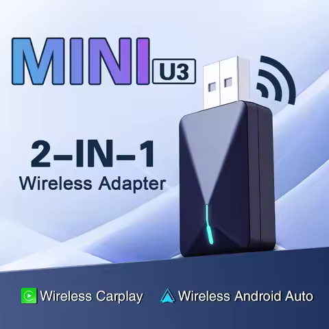 MiniU3 2-NI-1 Wireless Carplay Adapter/Android Auto Dongle Smart Ai Box OTA online upgrade For Car W