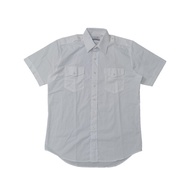 Sailing Bureau Metric Style Pure White Captain Pointed Collar Chest Double Pocket Short Sleeve Shirt