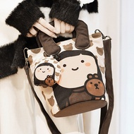 beg tangan wanita bucket bag Luoqi X Xiaoqi Co-Branded Handbag Female Bag Shoulder Handbag Horseshoe