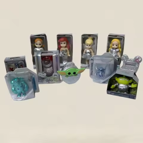 Disney Princess Zurue Miniature Toys Silver Anniversary Special Edition Figures Cute Stitch SpiderMa