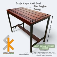 Wooden Table with Iron Legs, Cafe Table, PC Table, Study Table, Dining Table, Multipurpose Table