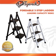 TIGERACK [High Quality] Foldable Ladder 3 Step Ladder Steel Ladder Stool Ladder Step Ladder Tangga H