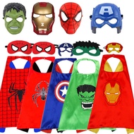 online Kid Avengers Spiderman/Hulk/Iron Man/Captain America Cloak/Mask Cosplay Costume Boy Girl Hall