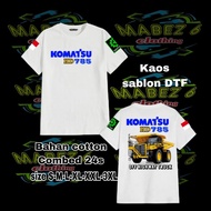 T-shirt HD 785/Komatsu White short-sleeved T-shirt DTF screen-printed T-shirt for men Wanita