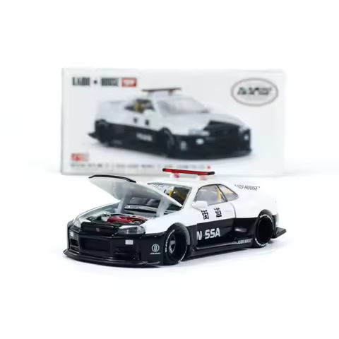 Kaido House MINIGT Skyline GTR R34 Kaido Works (V2 Aero) Police Alloy car model 120