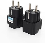 ALINNA 2 Pack Germany France Europe Travel Power Adapter, Universal AU UK US to EU Europe Plug AC 25