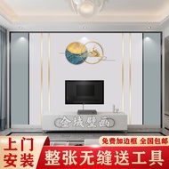 Simple Line Light Luxury 3D Three-Dimensional TV Background Wall New Style 2023 Mural Living Room Mo