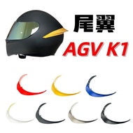 K K1 Helmet Accessories Rear Spoiler Helmet Decoration Electroplating Colorful AGV Motorcycle K6 Hel