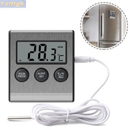 Fridge Thermometer LCD Alarm Records Stainless Steel Durable Thermometer#twi