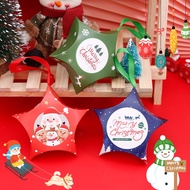 Christmas Gift Box  Five-pointed Star Gift Bag Christmas Candy Cookie Packaging Box Santa Claus Packaging Box Christmas Decoration