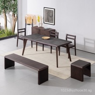 Nordic Combination Simple Dining Table and Chairs Italian Style Mars Oak Furniture for Small Apartme