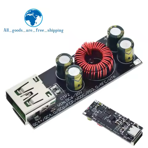 TZT QC4.0 QC3.0 USB Type-C Mobile Phone Quick Charge Adapter 6-35V Step Down Buck Boost Module for H