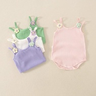 Newborn Infant Sling Jumpsuit Baby Girl Full Month Hundred Romper Pajamas Romper Outing Clothes 8.22