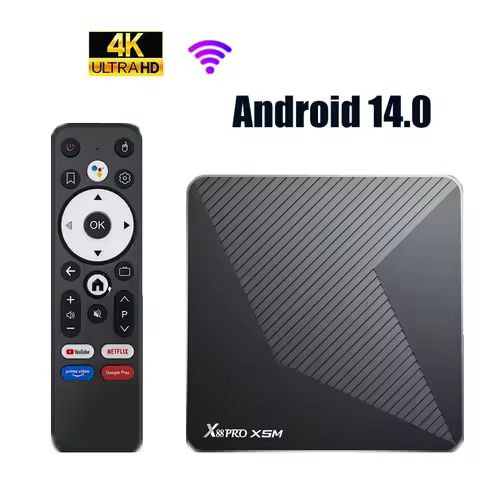 TV Box X88 PRO X5M Android 14.0 Wifi6 Amlogic S905X5M 4K BT5.0 1000M Voice Remote Assistant Media Pl