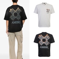 4585 Classic Flame Print Letter Men Women Short Sleeve