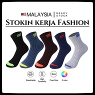 Stoking kejar Socks Men Women work Stokin Sport Fashion SP logo hitam sarung kaki kain cotton black 