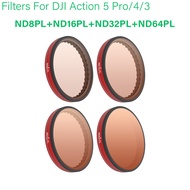 ชุดเลนส์กรองแสงสำหรับ DJI Osmo Action 5 Pro/Action 4 3 UV CPL ND8/16/32/64อุปกรณ์เสริมกล้องตัวกรองโพ
