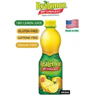 Lemon Juice ReaLemon 100% Lemon juice 443ml 15 fl oz bottle , Gluten-Free, Sodium Free, Marinade Mix