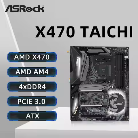 ASRock X470 Taichi Motherboard Supports AMD X470 Ryzen 9 5900X R7 5700X3D R5 5600G CPU 4xDDR4 3466MH