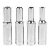 11pcs 1/4-Inch Drive Metric Long Chrome Socket Set 6-Point Deep Socket 4-14mm