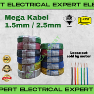 Loose Cut Mega Kabel 1.5mm 2.5mm Single PVC Insulated Wiring cable 100% Pure Copper Cable SIRIM approve JKR spec Kable