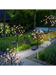 1入太陽能戶外櫻花燈裝飾,0.95m / 3.12ft 20led防水彩色太陽能花園燈用於車道婚禮前院,花園裝飾（暖白色）