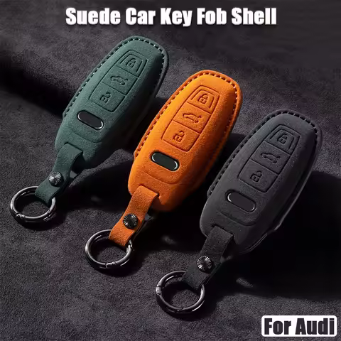 For Audi A3 A4 A5 B9 A6 A7 4K A8 Q3 Q4 Q5 Q8 C8 D5 SQ8 Car Remote Key Case Cover Suede Car Key Fob S