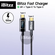 (ประกัน1ปี) iBitzz fast charger สายชาร์จเร็ว 100W (Type C to Lightning / type C to type C / USB to T