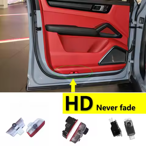 HD 2Pcs LED Car Door Projector Light For Porsche Cayenne 9Y0 9YC 9PA 92A 968 957 955 958 2 Macan 95B