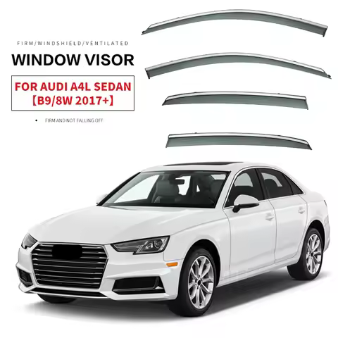 Chrome Strips Rain Guards for Audi A4L B9 2017-2024 SEDAN Window Visor Wind Deflectors Door Visor Ve