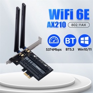 FENVI WiFi 6E AX210 PCIE WiFi Adapter 5374Mbps 802.11AXสําหรับบลูทูธ 5.3 Tri-Band 2.4G/5G/6Ghzไร้สาย