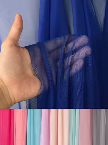 High Stretch Mesh Fabric Solid Color Knitted Soft,4 ways Elastic,40D Polyurethane by Half Meter