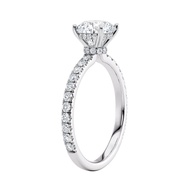 Diamond Wish IGI Certified 1 1/2 to 3 1/2 Carat Round Lab Grown Diamond Ribbon Halo Engagement Ring 