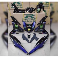 RAPIDO COVER SET Y15ZR V1/V2 MONSTER ENERGY-150 with 46 BLACK(STICKER TANAM/AIRBRUSH)