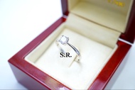 S.R. แหวนทองคำขาวเพชรชู เม็ดละ 0.39 กะรัต เพชรน้ำ100 ขาวสวยไฟดี พร้อมใบรับรองสินค้า เคลือบทองคำขาวแท