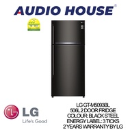 LG GT-M5093BL 506L 2 DOOR FRIDGE COLOUR: BLACK STEEL ENERGY LABEL: 3 TICKS 2 YEARS WARRANTY BY LG