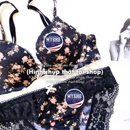 [Size 32B/B70 - 116] BBV Smooth Picot Trim Push-up Premium Women's Bra, Breast Lift - Boudoir Floral