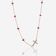 Rosary Cross Necklace | 彩珠十字頸鏈 | 18K 黃金