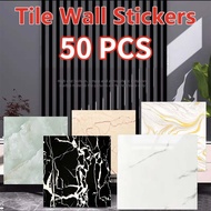 50PCS 30*30cm Marble Wallpaper Adhesive Waterproof Marble Wall Sticker Self-Adhesive Imitation Tile