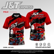 Jersey Original JNT Express Full Printing Baju Driver Kurir Paket J&T Keren