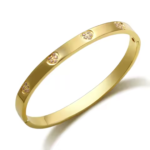 Forever Love Gold Color Heart Bracelets Bangles Blue & Pink Enamel Bracelet For Women Wedding Fashio