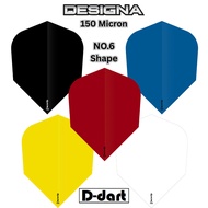 Designa Dart Flights -  Designa DSX Shape (No.6) Extra Strong 150 Micron Darts flight 3Pcs/pack