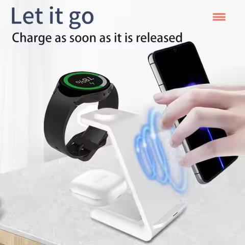 3 in 1 Fast Charging Station Wireless Charger Stand for iPhone 17 16 15 14 13 12 Samsung Galaxy Watc