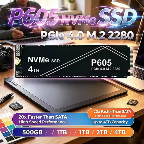New P605 NVMe SSD 1TB 2280 PCIe Gen4 3D NAND NVMe M.2 SSD 500GB 2TB 4TB High-speed SSD Internal Soli