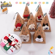 EMILEE Christmas Socks Fluffy Hosiery Deer Santa Winter Warm Gift Sox with Box