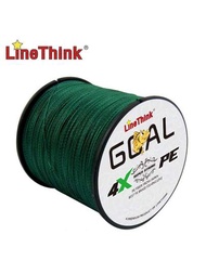 Linethink Goal 1入組300m/328yds 苔綠色4股多絲pe X4編織釣線,適合平滑投射,超級強勁,防磨